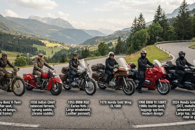 L&rsquo;histoire fascinante de l&rsquo;évolution des motos de touring à travers les âges